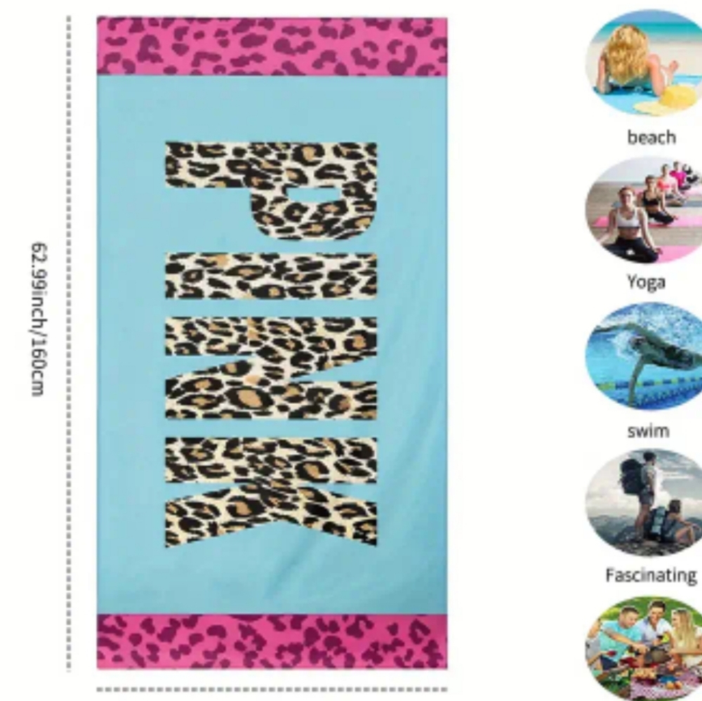 Leapord print pink Beach towel